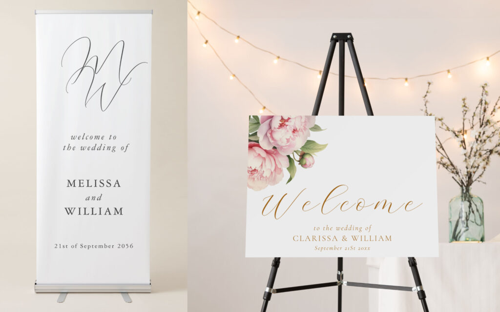 Day of Stationery Wedding Signage Welcome Sign Wedding Banner