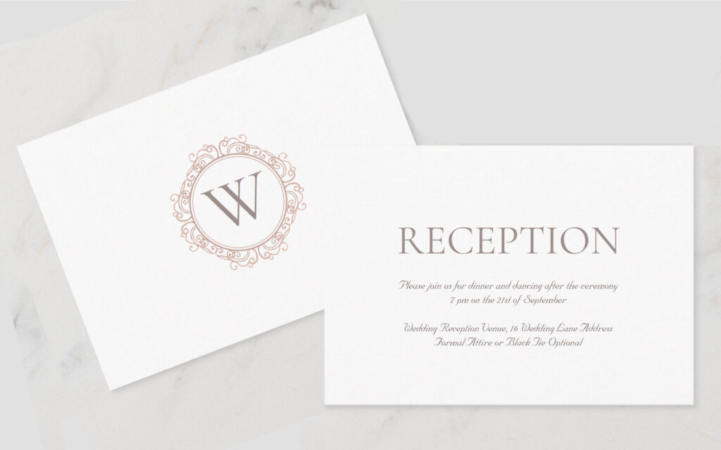 Elegant Monogram Enclosure Card Wedding Invitation Cards