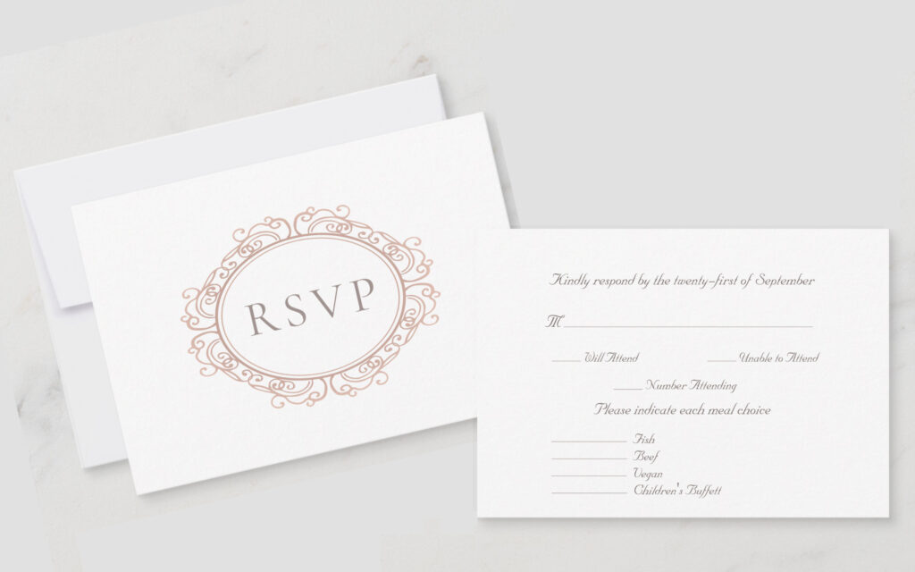 Elegant Monogram RSVP Wedding Invitation Response Reply Card