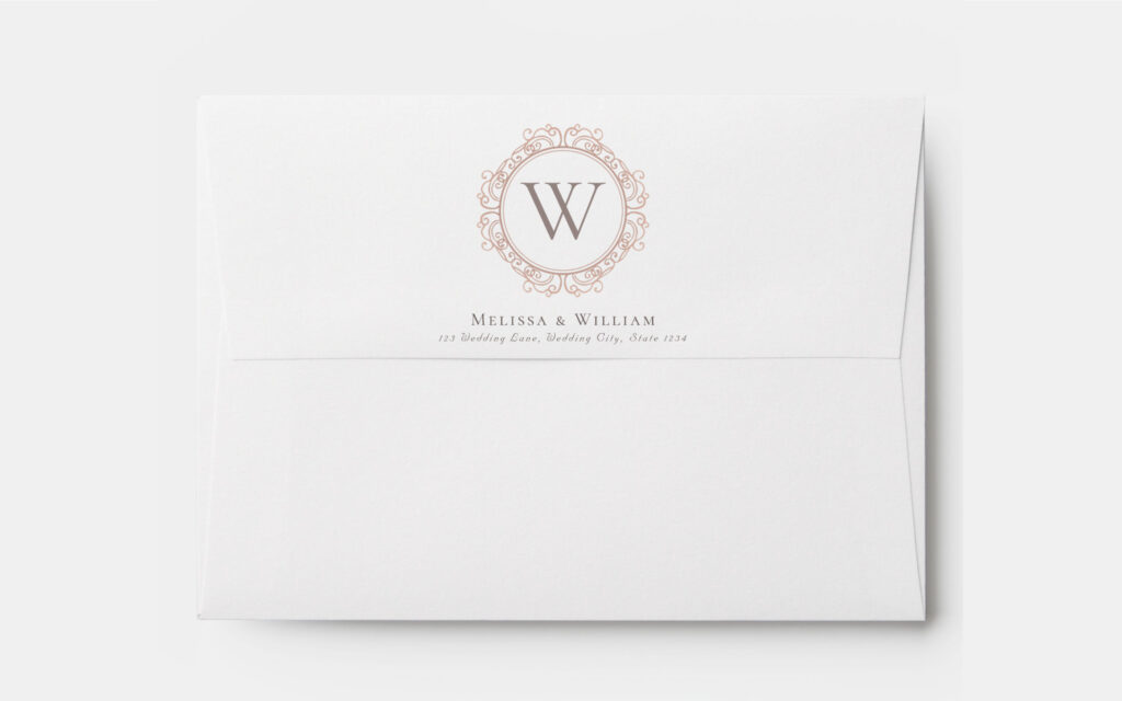 Elegant Monogram Wedding Envelope