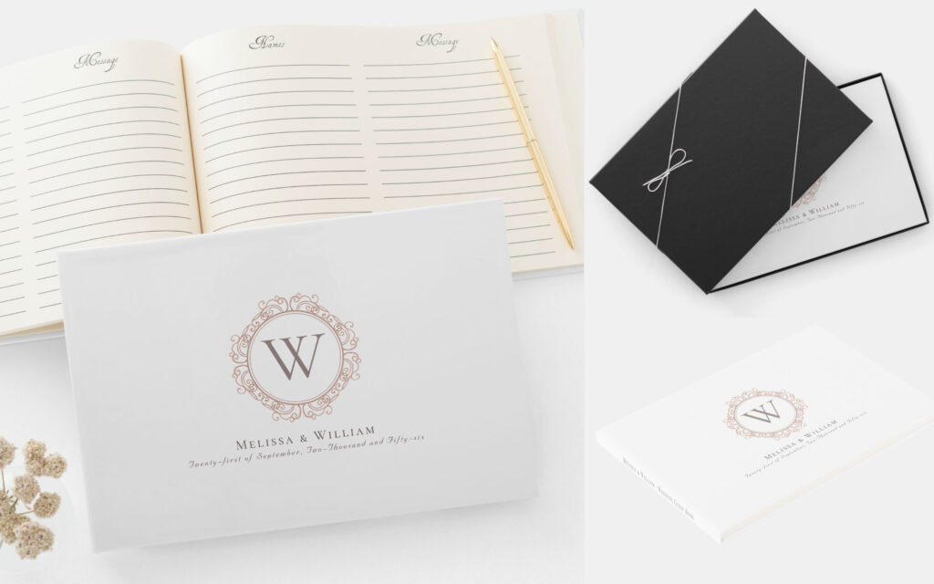 Elegant Monogram Wedding Guestbook