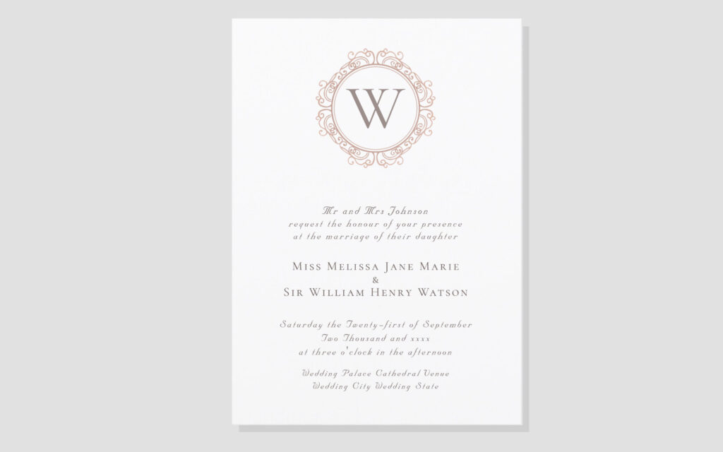 Elegant Monogram Wedding Invitation