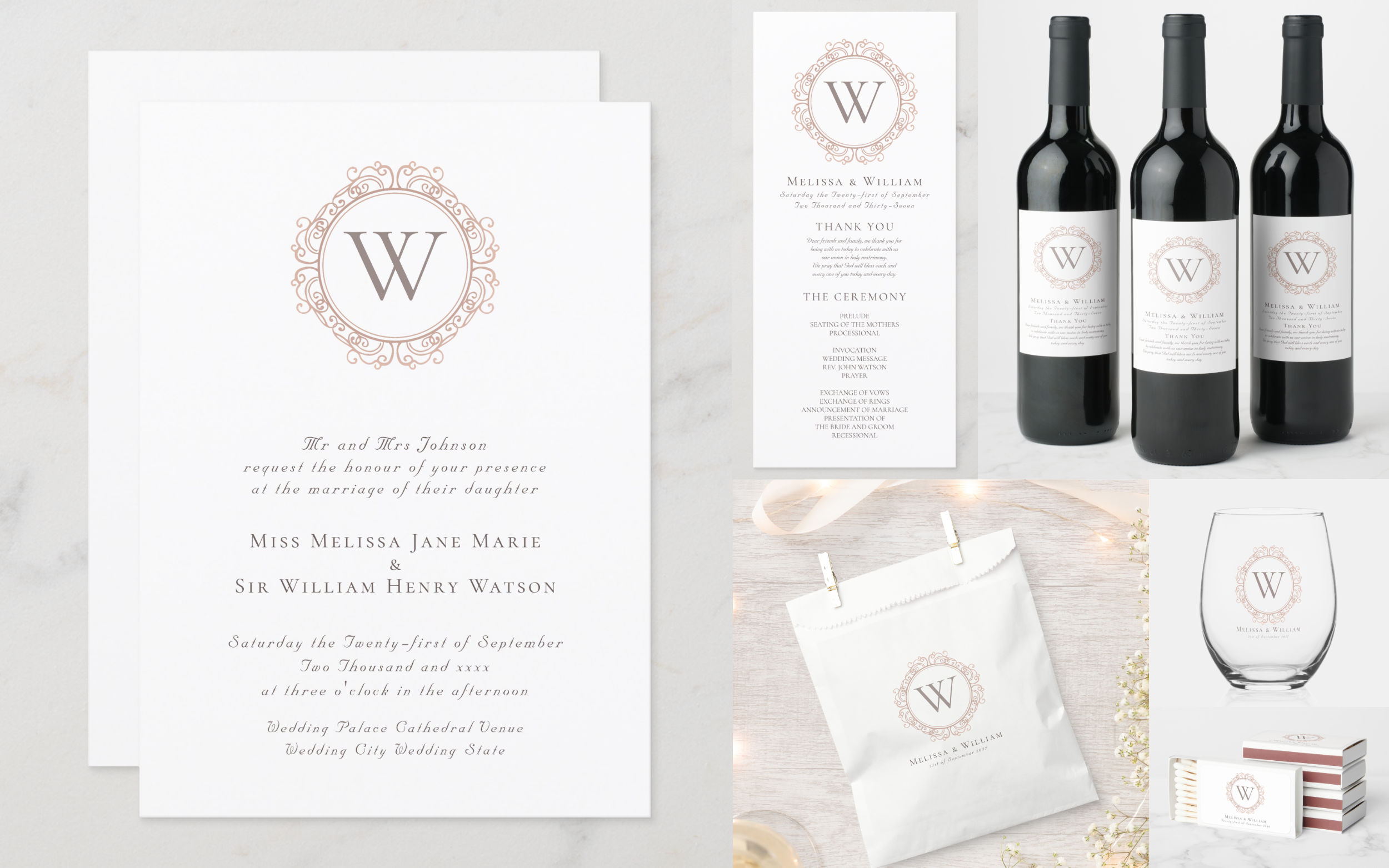 Read more about the article Beautiful Elegant Monogram Wedding Invitation Suite 40+ Personalized Products