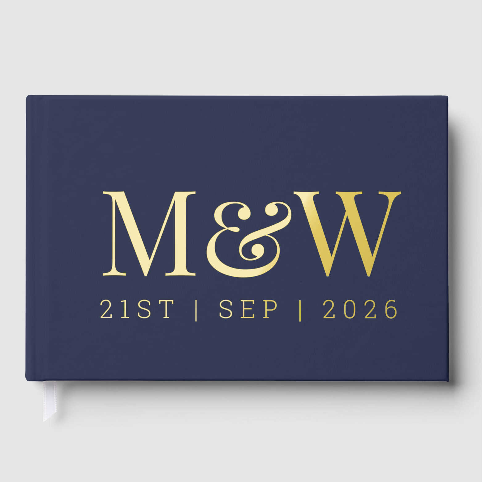 Day of Stationery Wedding GuestbookModern Navy Gold Foil Monogram Initials Wedding Foil Guest Book