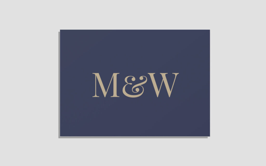 Navy Gold Monogram Wedding Invitation